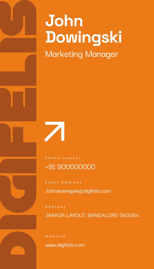 Digifelis business card front and back